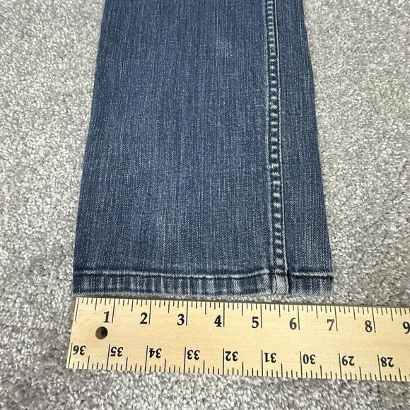 Levis 505 Jeans Mens 27x27 Straight Leg Regular Fit Dark Blue Denim Outdoors - Picture 4 of 6